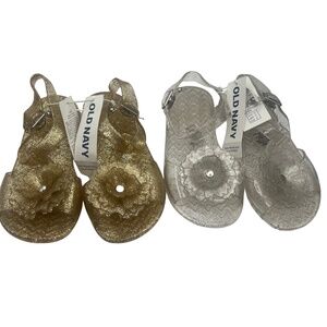 Old Navy Flower Jelly Sandals Bundle Size 7 Baby Girl Toddler